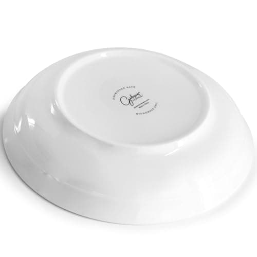 5 Piece White Ceramic Serving and Pasta Bowl Set by Gibson Home