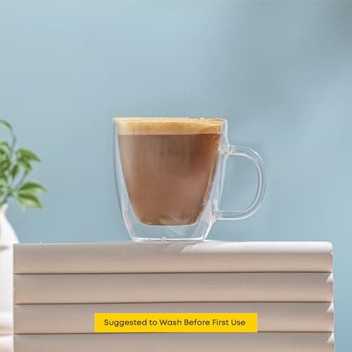 JoyJolt Savor Double Wall Insulated Espresso Mugs (Set of 2) - 5.4-Ounces