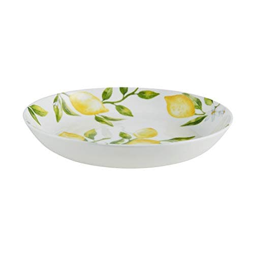 Mikasa Lemons Bone China Lightweight Chip-Resistant Pasta Bowls, 8.5"