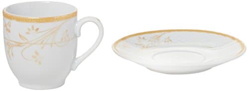 Lorenzo Floral Design Espresso Set, Gold (Service for 6)