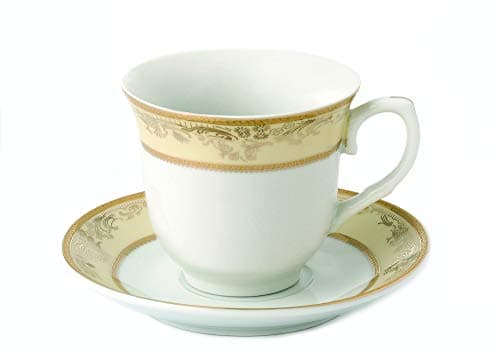 Lorren Home Trends Chloe 4 Cups and Saucers Gold