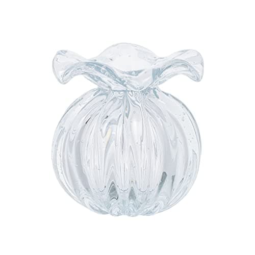 Murano Crystal Vases for Flowers - Elegant Decorative Centerpiece & Small Crystal Vase for Home Decoration - 4.72x4.72 Inches — Transparent