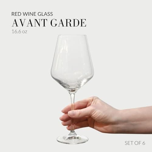 Krosno Classic Red Wine Glasses Set of 6, 16.6 oz, Crystal Thin Rim Long Stem Unique