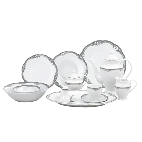 Lorenzo Import Isabella 57-Piece Wavy Porcelain Dinnerware Set for Casual and Formal Gatherings 
| Lorenzo Import Isabella 57-Piece Wavy Porcelain Dinnerware Set for Families and Entertaining 
| Lorenzo Import Isabella 57-Piece Wavy Porcelain Dinner 