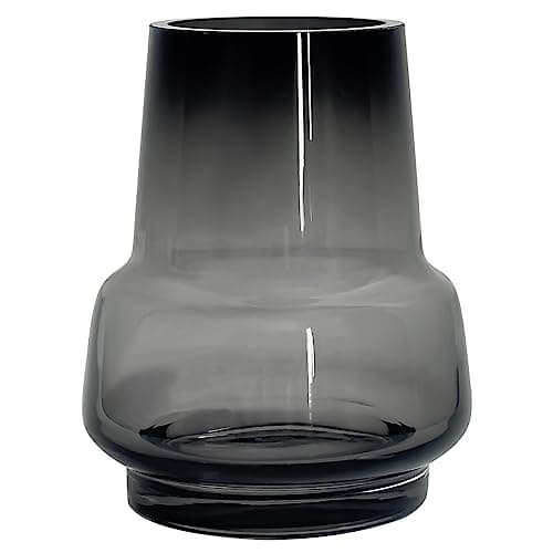 Handmade Modern Large Glass Vase for Flowers, 7.5 Inch (Green) — Gray