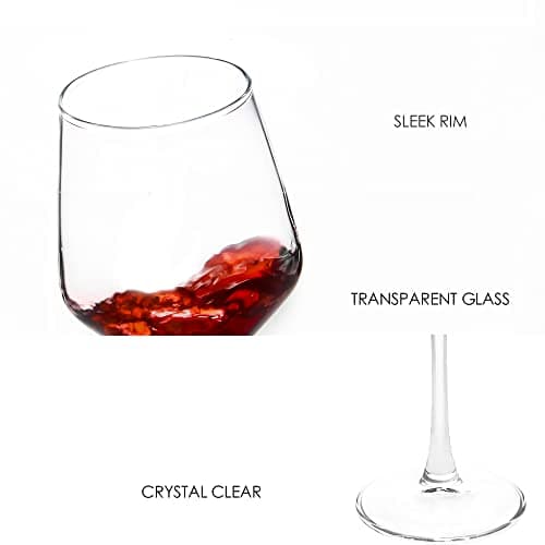 Durable Red & White Wine Glasses Set of 8, 12 oz for Weddings & Parties