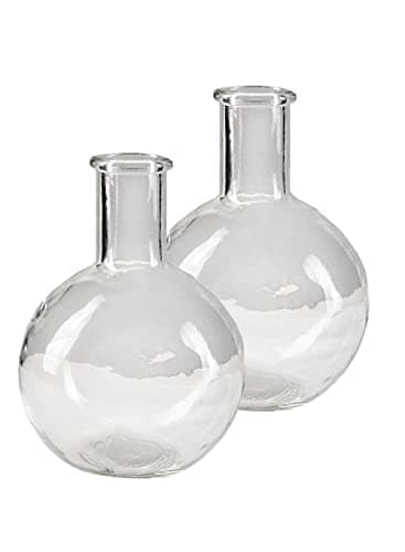 Vintage Clear Bottleneck Vase Set for Living Room and Bathroom