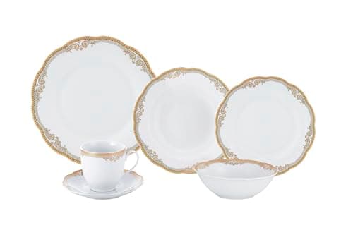 Lorren Home Trends Catherine Gold Porcelain Dinnerware Set for Elegant Dinnertime Gatherings
| Lorren Home Trends Catherine 24 Piece Gold Porcelain Dinnerware Set for Casual & Formal Occasions
| Lorren Home Trends Catherine 24 Piece Gold Porcelain D
