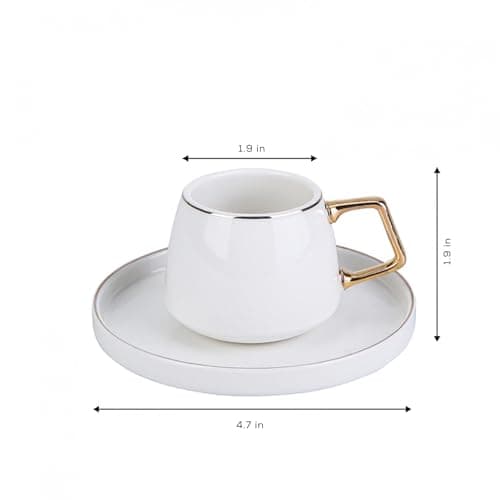 KARACA Saturn Gold Turkish Coffee Cup Set for 6 People