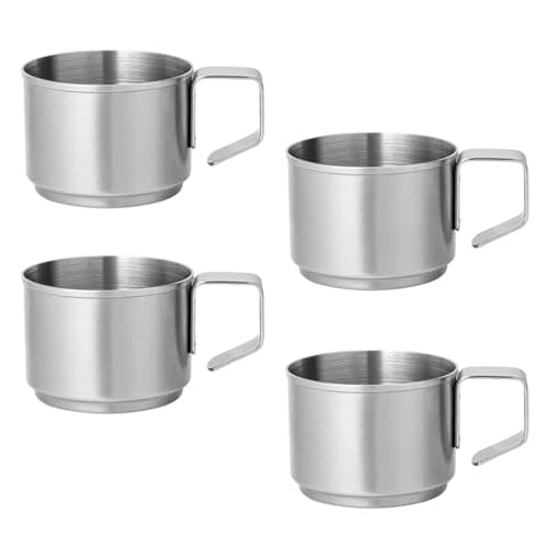 4Pcs 18/8 Stainless Steel Espresso & Expresso Shots Cups Set