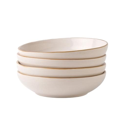 Famiware Moonlight 8.5 Inch Stoneware Bowls Set of 4, White — Antique White
