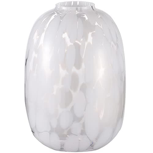 Large Glass Vase for Living Room, Dining Table, Shelf — White