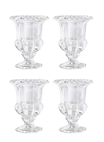 Serene Spaces Large Glass Urn, 9" Tall, 7" Diameter, Wedding Event Centerpiece — Small, Set of 4
