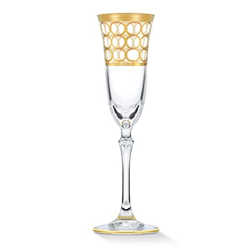 Lorren Home Trends Infinity Gold Ring & Champagne Flute Set