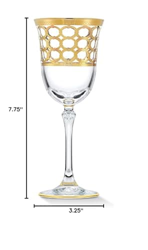 Lorren Home Trends Infinity Gold Ring White Wine Goblet Set