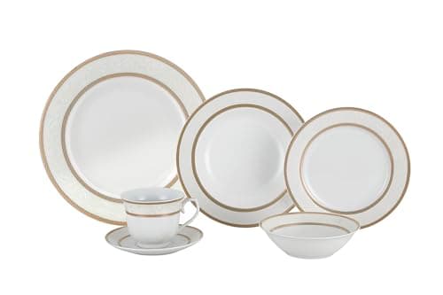 Amelia Gold Dinner Set by Lorren Home Trends