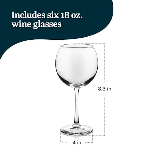 Elegant Libbey Vina Red Wine Glasses, 18.25 Oz Set of 6 for Weddings and More