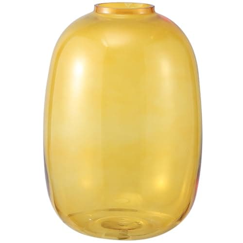 Large Glass Vase for Living Room, Dining Table, Shelf — Amber