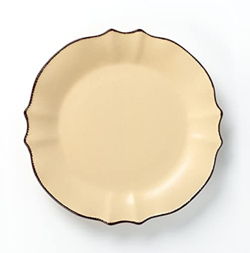Lorren Home Trends 16 Piece Scalped Edge Mellow Yellow Dinnerware Set