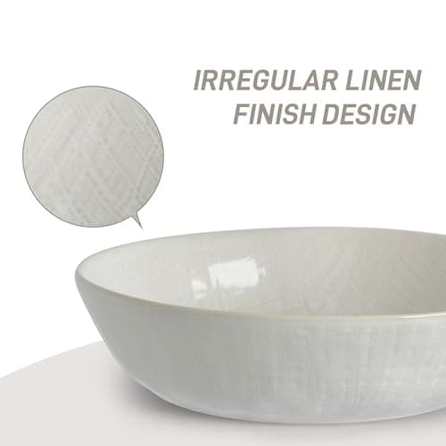 Famiware Moonlight 8.5 Inch Stoneware Bowls Set of 4, White