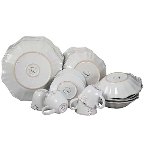 Elegant 20-Piece White Stoneware Dinnerware Set