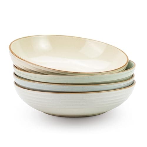 Famiware Moonlight 8.5 Inch Stoneware Bowls Set of 4, White — Multicolor