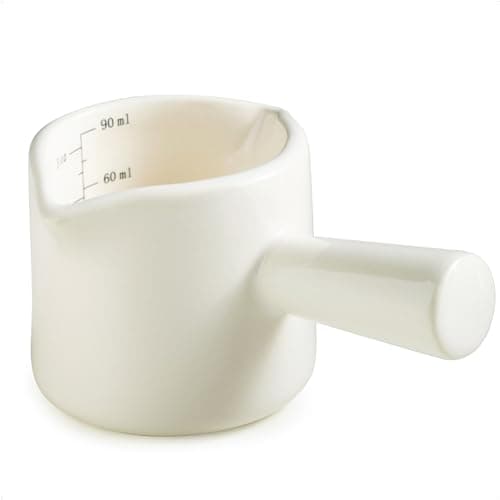 Ceramic Espresso Cups with Dual Measurement Scale, 3 Oz/90 Ml, Blue — White
