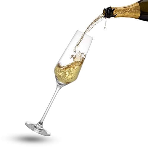 Elegant Crystal Champagne Glasses Set of 4 – Perfect for Home Bar and Special Occasions - 6.7 Ounce Capacity