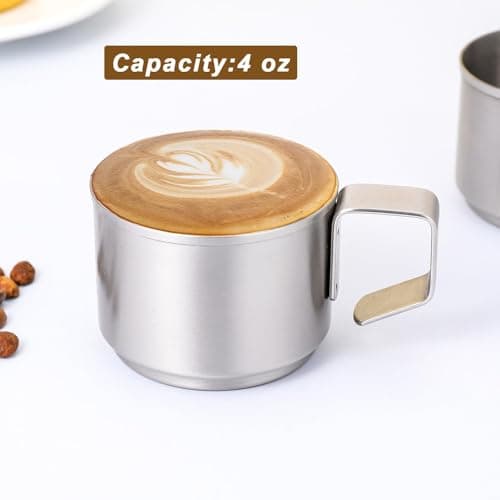 4Pcs 18/8 Stainless Steel Espresso & Expresso Shots Cups Set
