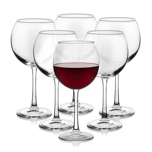 Elegant Libbey Vina Red Wine Glasses, 18.25 Oz Set of 6 for Weddings and More