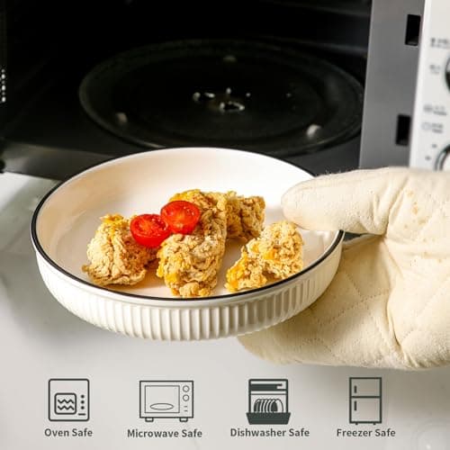 White 8" Ceramic Pasta Bowl Set of 4, 30 Ounces