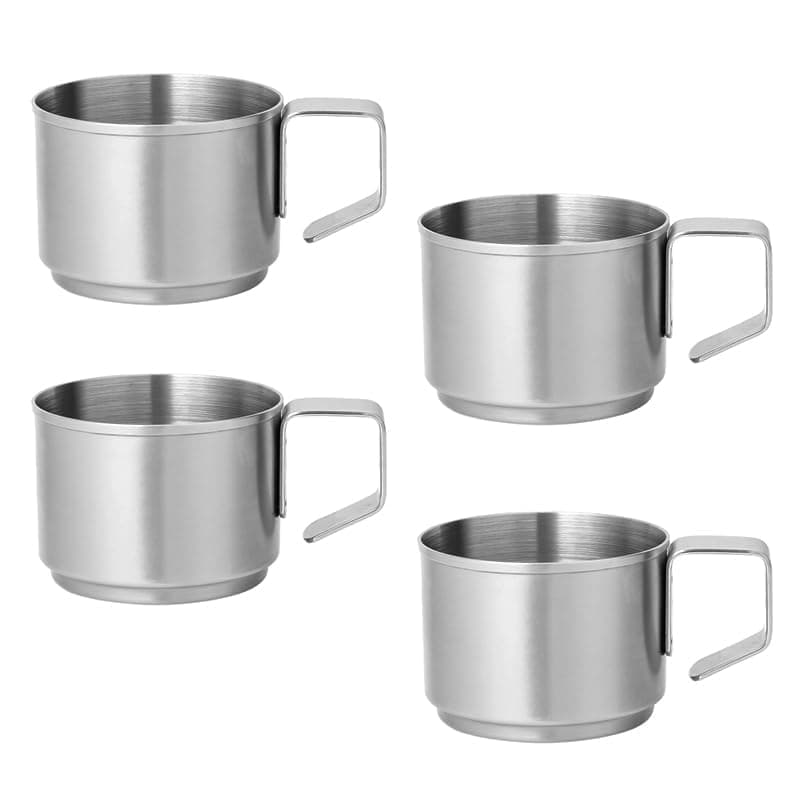 4Pcs 18/8 Stainless Steel Espresso & Expresso Shots Cups Set