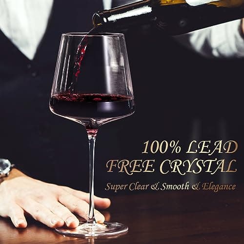 Chouggo 21Oz Premium Crystal Wine Glasses Set - Elegant Gifts for Weddings, Anniversaries