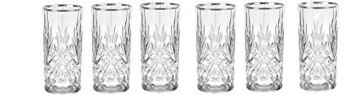 Lorren Home Trends Dynasty Collection Silver Banded Glass Set - 6 Piece