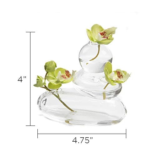 CHIVE Hudson Rockpile Clear Glass Multi-Chambered Flower Vase