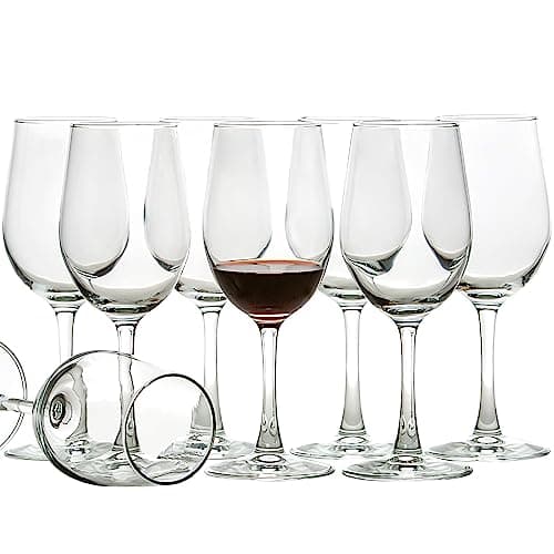 Crest Elegant Red Wine Glasses - Set of 8 for Party, Wedding (11.2oz)