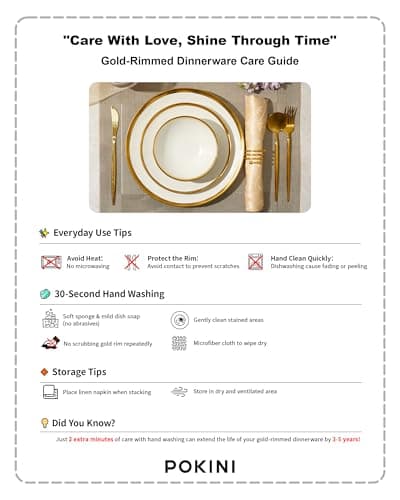 Luxury Gold Rim Porcelain Plate & Bowl Sets, 12-Piece Dinnerware for 4, No Microwave Safe