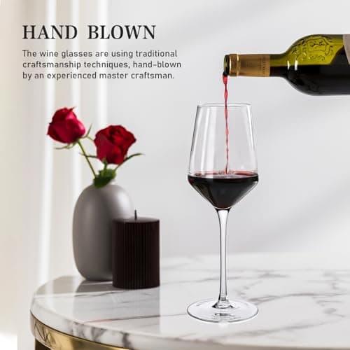 CUBLESS Long Stem Red Wine Glasses Set of 6, 20 oz