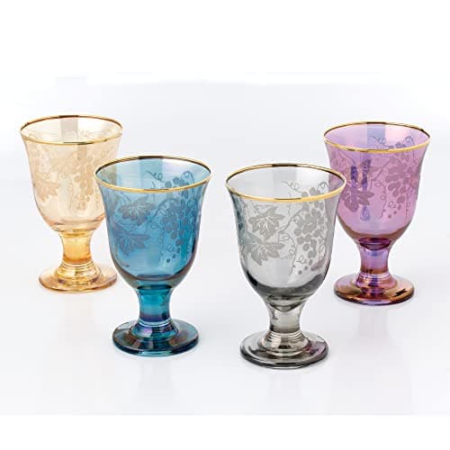 Lorren Home Trends Sangria Gold Finest Glassware for Special Events