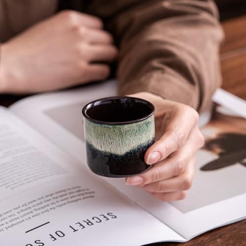 Ceramic Espresso Cups Set of 2, 2.5oz Demitasse Shots