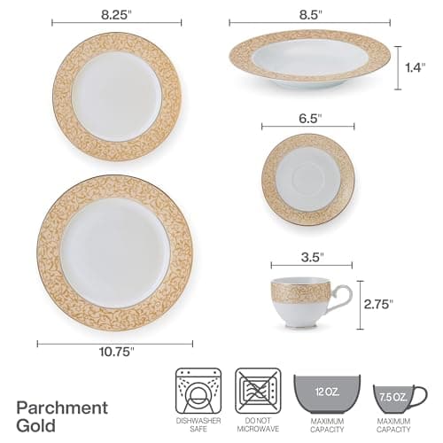 Mikasa Parchment Gold 40-Piece Dinnerware Set for 8