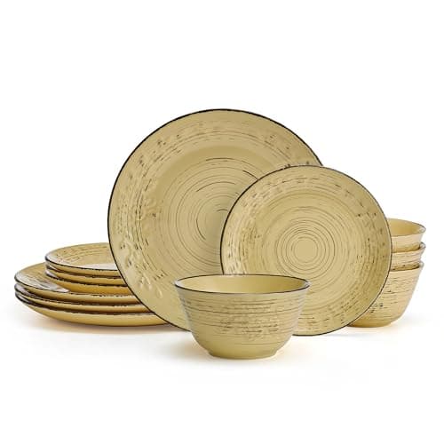 Pfaltzgraff Trellis White 16-Piece Dinnerware Set for 4 — Yellow