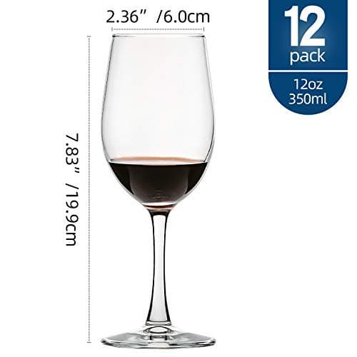 12-Ounce Classic Red/White Wine Glasses - UMI UMIZILI Party Set