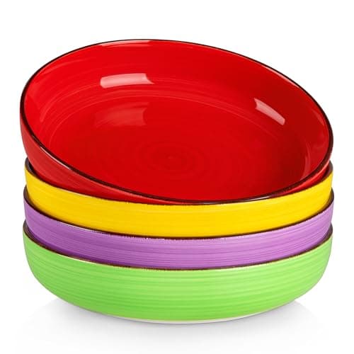 Vancasso Bonita Series Blue 4-Piece Ceramic Pasta Bowls Set — Multicolor