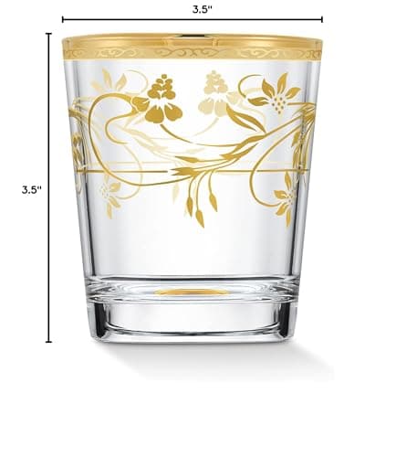 Lorren Home Trends Rosalia Flower Double Old Fashion Set of 4