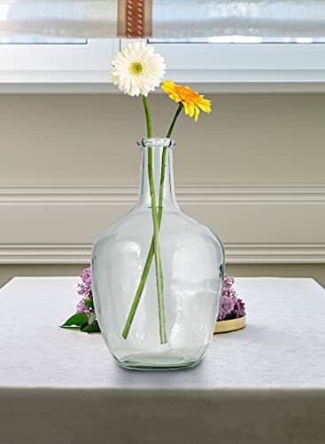 Serene Spaces Clear/Brown Tall Glass Vase, Elegant Home Decor for Fresh or Dried Flowers