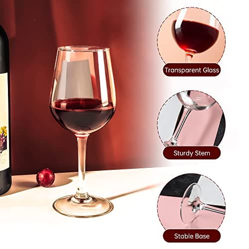 Elegant Red Wine Glasses Set of 8, 15 oz, Durable & Stylish for Special Occasions