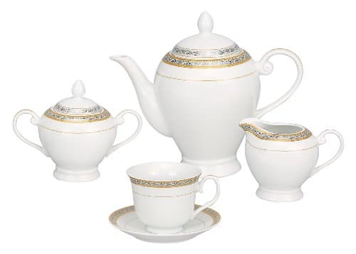Refined and simplified title: Lorren Home Trends 57-Piece Porcelain Dinnerware Set, Safora, Service for 8