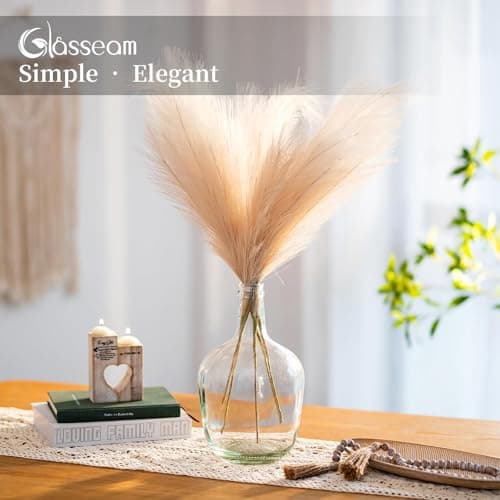 Glasseam 12in Clear Vase for Decor and Flowers