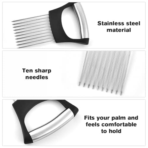 Stainless Steel Onion Slice Holder & Tomato Cutter, Multi-Purpose Kitchen Chopper (A-1Pcs)